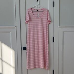 J. Crew Pink Striped Maxi Dress